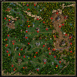 Thumbnail for a map of The Shadow Of Death New Beginning - A: Clearing The Border for the PC game Heroes Of Might And Magic III.