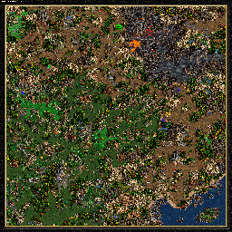 Thumbnail for a map of The Shadow Of Death Rise Of The Necromancer - C: Finneas Vilmar for the PC game Heroes Of Might And Magic III.