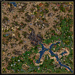 Thumbnail for a map of The Shadow Of Death Unholy Alliance - J: Barbarian Brothers for the PC game Heroes Of Might And Magic III.