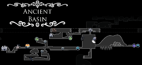 Thumbnail for a map of Ancient Basin (Guide) for the PC game Hollow Knight.