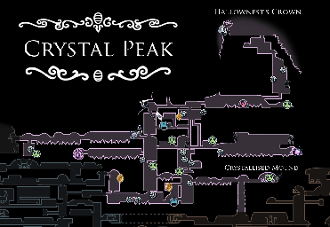 Thumbnail for a map of Crystal Peak (Guide) for the PC game Hollow Knight.