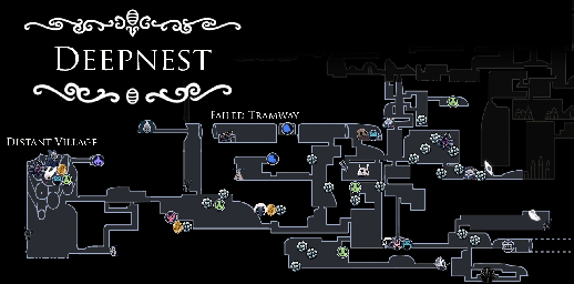 Thumbnail for a map of Deepnest (Guide) for the PC game Hollow Knight.
