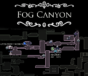 Thumbnail for a map of Fog Canyon (Guide) for the PC game Hollow Knight.
