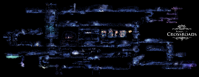 Thumbnail for a map of Forgotten Crossroads for the PC game Hollow Knight.