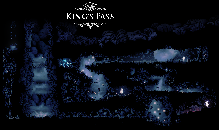 Thumbnail for a map of King's Pass for the PC game Hollow Knight.