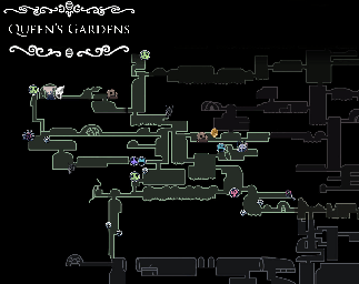 Thumbnail for a map of Queen's Gardens (Guide) for the PC game Hollow Knight.