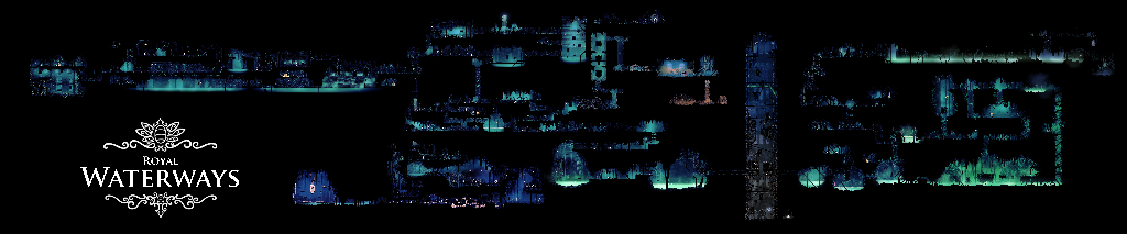 Thumbnail for a map of Royal Waterways for the PC game Hollow Knight.