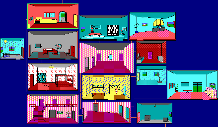 Thumbnail for a map of Uncle Horace's Cottage for the PC game Hugo II: Whodunit?.