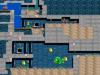 Thumbnail for a map of Episode 1 Level 7: Oscar's Lair for the PC game In Search Of Dr. Riptide.