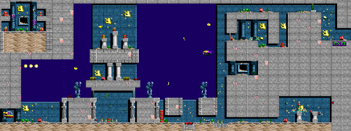 Thumbnail for a map of Episode 2 Level 2: Aqua Tremendom for the PC game In Search Of Dr. Riptide.