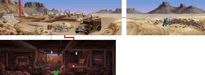 Thumbnail for a map of Dig Site for the PC game Indiana Jones And The Fate Of Atlantis.