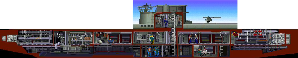 Thumbnail for a map of Nazi Submarine for the PC game Indiana Jones And The Fate Of Atlantis.