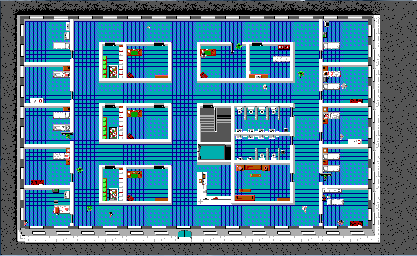 Thumbnail for a map of Hospital Ground Floor for the PC game It Came From The Desert.