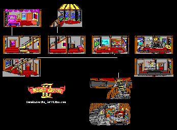 Thumbnail for a map of Manannan's House for the PC game King's Quest III: To Heir Is Human.