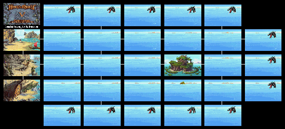 Thumbnail for a map of Beach & Ocean for the PC game King's Quest V: Absence Makes The Heart Go Yonder.