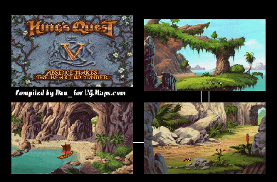 Thumbnail for a map of Harpy Island for the PC game King's Quest V: Absence Makes The Heart Go Yonder.