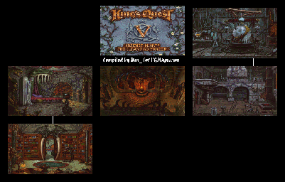 Thumbnail for a map of Mordack's Castle 2nd Floor for the PC game King's Quest V: Absence Makes The Heart Go Yonder.