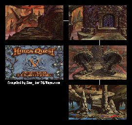 Thumbnail for a map of Mordack's Castle Exterior for the PC game King's Quest V: Absence Makes The Heart Go Yonder.