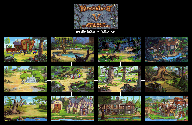 Thumbnail for a map of Serenia for the PC game King's Quest V: Absence Makes The Heart Go Yonder.