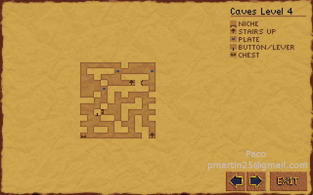 Thumbnail for a map of Caves: Level 4 (In-Game Map) for the PC game Lands Of Lore: The Throne Of Chaos.