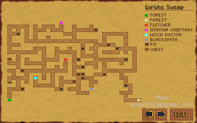 Thumbnail for a map of Gorkha Swamp (In-Game Map) for the PC game Lands Of Lore: The Throne Of Chaos.