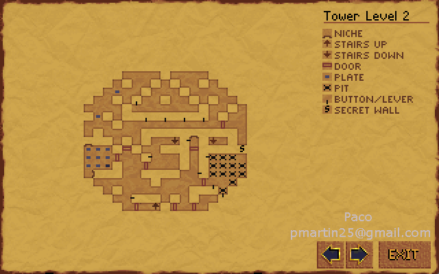 Thumbnail for a map of Tower: Level 2 (In-Game Map) for the PC game Lands Of Lore: The Throne Of Chaos.