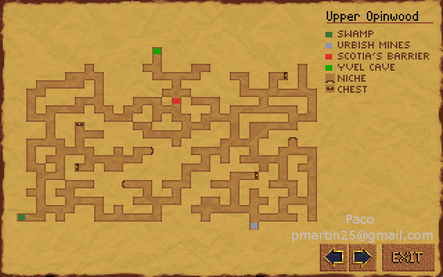 Thumbnail for a map of Upper Opinwood (In-Game Map) for the PC game Lands Of Lore: The Throne Of Chaos.