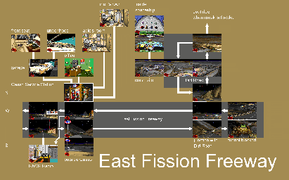 Thumbnail for a map of Fission Freeway East for the PC game Leather Goddesses Of Phobos! 2: Gas Pump Girls Meet The Pulsating Inconvenience From Planet X.