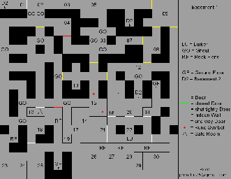 Thumbnail for a map of Basement 1 for the PC game The Legacy: Realm Of Terror.