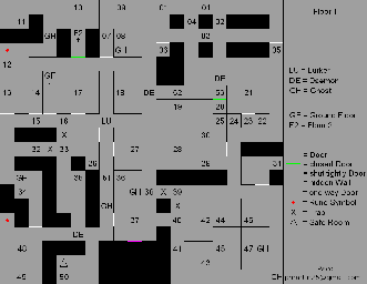 Thumbnail for a map of Floor 1 for the PC game The Legacy: Realm Of Terror.