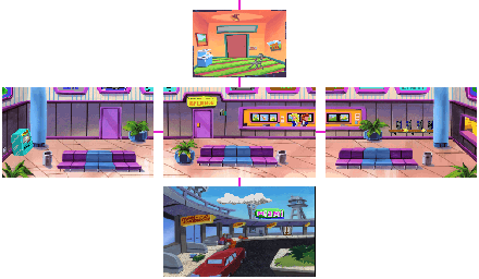 Thumbnail for a map of Miami Airport for the PC game Leisure Suit Larry 5: Passionate Patti Does A Little Undercover Work.