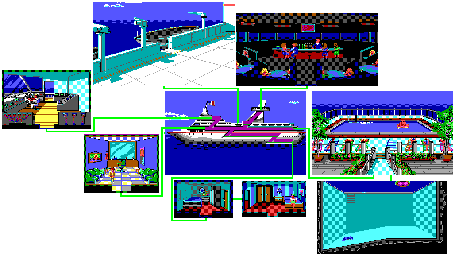 Thumbnail for a map of Cruise Ship for the PC game Leisure Suit Larry II / Leisure Suit Larry Goes Looking For Love (In Several Wrong Places).