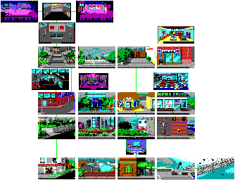 Thumbnail for a map of Los Angeles for the PC game Leisure Suit Larry II / Leisure Suit Larry Goes Looking For Love (In Several Wrong Places).