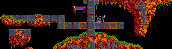 Thumbnail for a map of Mayhem Level 12 for the PC game Lemmings.