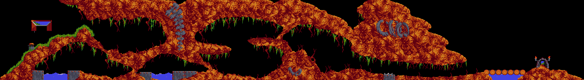 Thumbnail for a map of Mayhem Level 26 for the PC game Lemmings.
