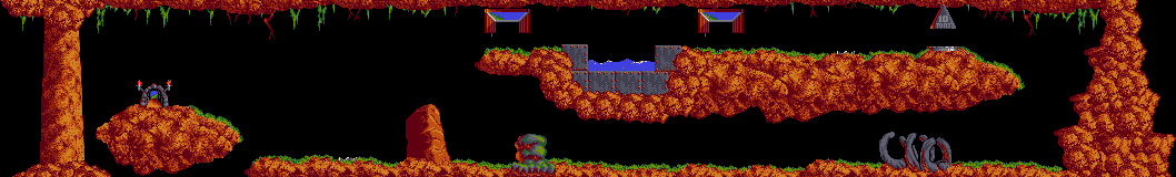 Thumbnail for a map of Taxing Level 02 for the PC game Lemmings.