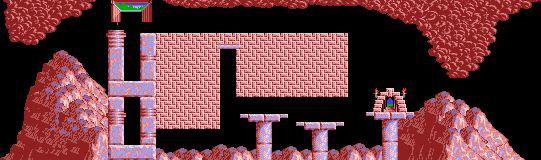 Thumbnail for a map of Tricky Level 12 for the PC game Lemmings.