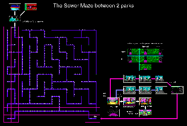 Thumbnail for a map of Day 1 Sewer Maze for the PC game Manhunter: New York.
