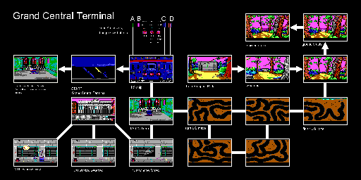 Thumbnail for a map of Day 4 Grand Central Terminal for the PC game Manhunter: New York.