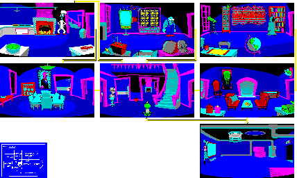 Thumbnail for a map of First Floor for the PC game Math Blaster Mystery.