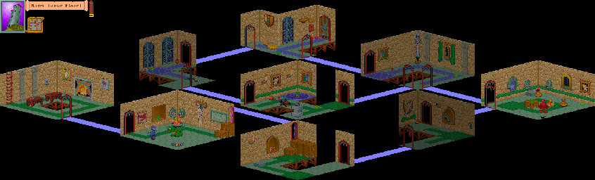 Thumbnail for a map of Rimm Tower Floor 1 for the PC game Mystic Towers.