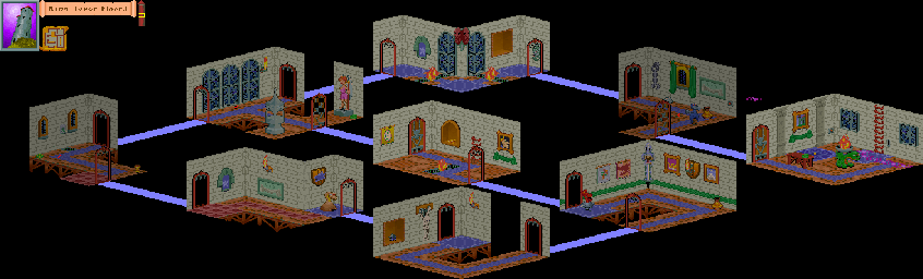 Thumbnail for a map of Rimm Tower Floor 3 for the PC game Mystic Towers.