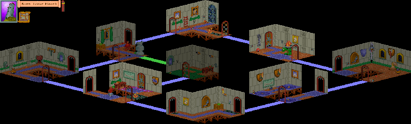 Thumbnail for a map of Rimm Tower Floor 5 for the PC game Mystic Towers.
