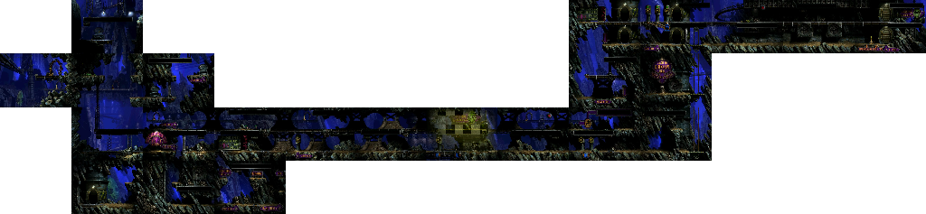 Thumbnail for a map of Necrum Mines Tunnel 1 - MIP01C 02-08; 10; 16-26; 28; 32-34 for the PC game Oddworld: Abe's Exoddus.