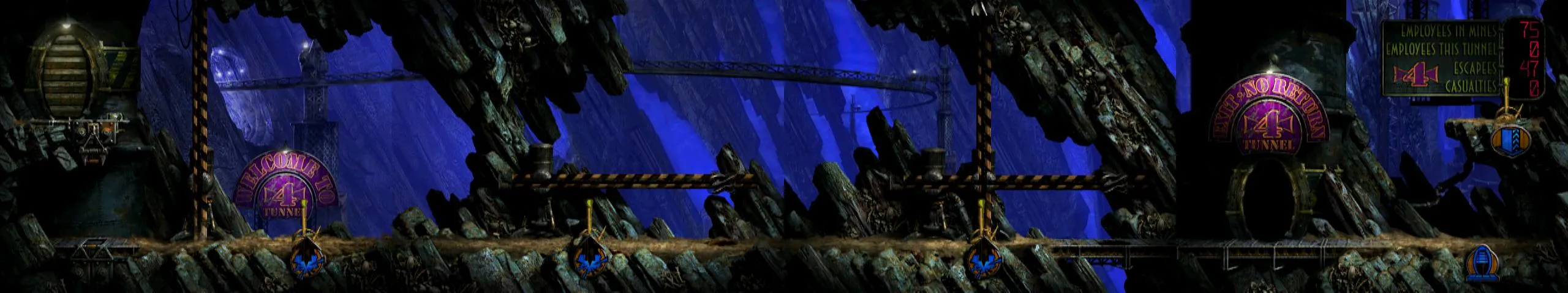 Thumbnail for a map of Necrum Mines Tunnel 4 - MIP04C 23-26 for the PC game Oddworld: Abe's Exoddus.