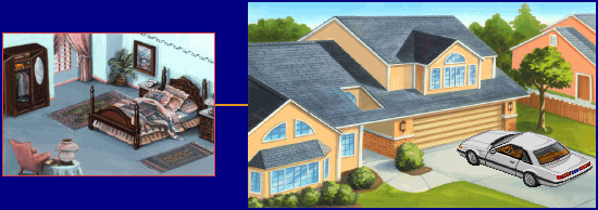 Thumbnail for a map of Bonds Residence for the PC game Police Quest III: The Kindred.
