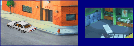 Thumbnail for a map of Coroner for the PC game Police Quest III: The Kindred.