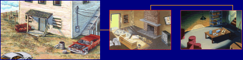 Thumbnail for a map of Fortified House for the PC game Police Quest III: The Kindred.