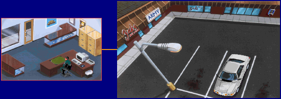 Thumbnail for a map of Mall for the PC game Police Quest III: The Kindred.