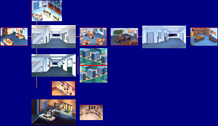 Thumbnail for a map of Police Station for the PC game Police Quest III: The Kindred.